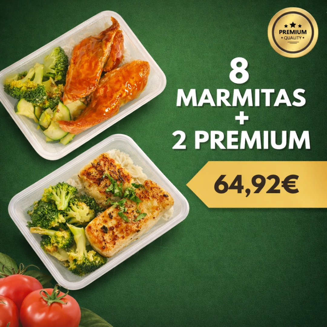 8 Refeições + 2 Opções Menu Premium 350g.
